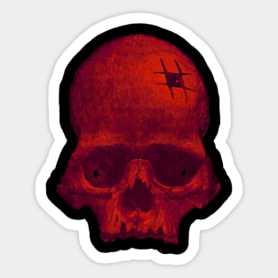 FLAMING RED SKULL Sticker